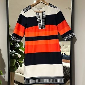 Color blocked quarter sleeve dress